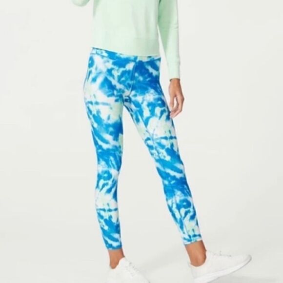 Wildfox Sweat Tie Dye Legging Blue Sapphire and Green- size Small - Picture 9 of 9